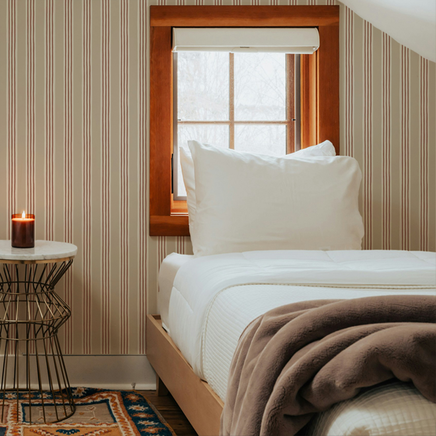 Kemble Stripe - Hibernacle, Cromwell Stone and Saltridge - Wallpaper Kemble Stripe - Hibernacle, Cromwell Stone and Saltridge - Wallpaper