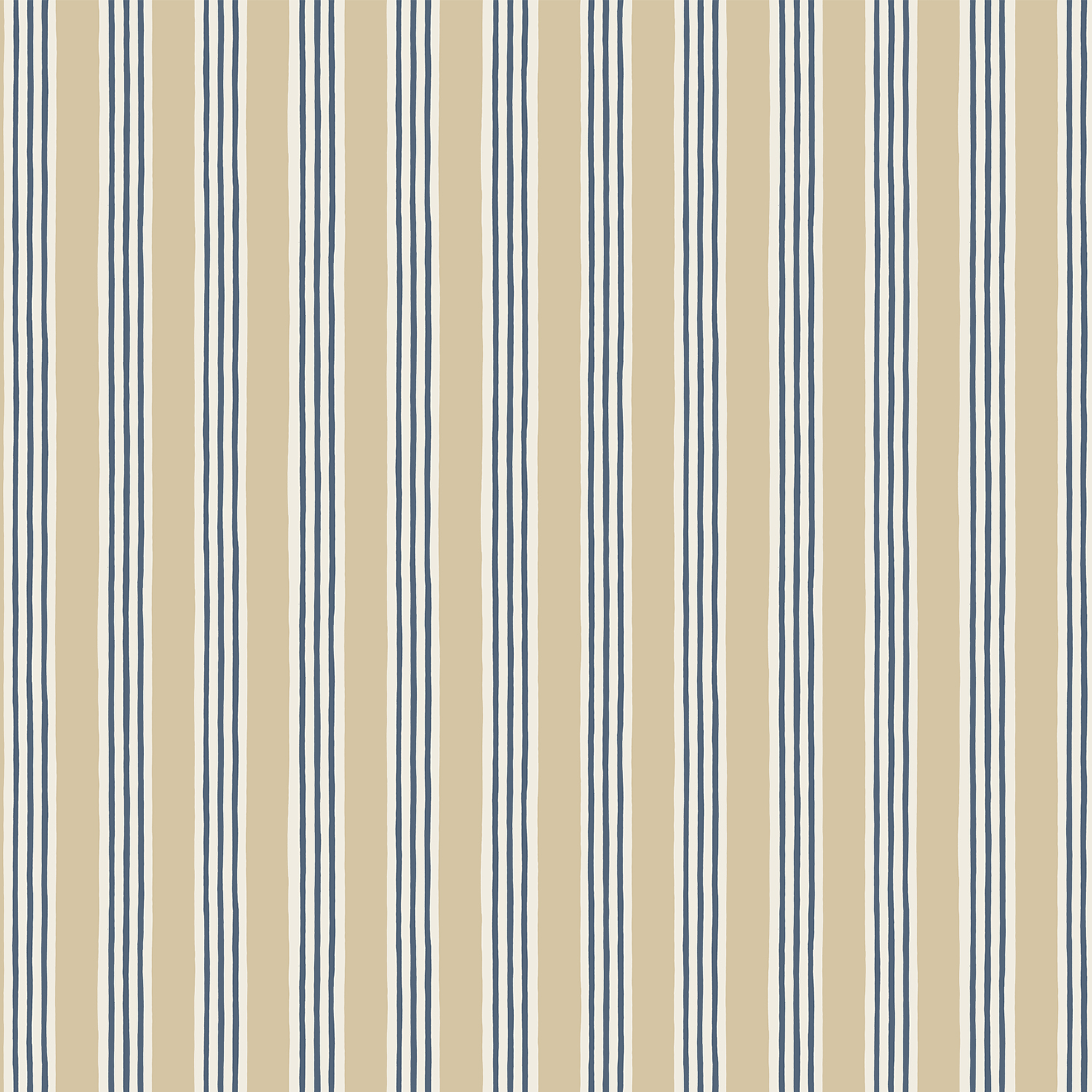 Kemble Stripe - Chute Blue, Shell and Cliffwell Stone - Wallpaper Kemble Stripe - Chute Blue, Shell and Cliffwell Stone - Wallpaper