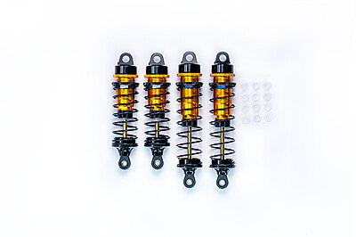 Koswork AE RC10 Big Bore 12mm Buggy Shock Set (F&R) (4) Gold/Black Koswork AE RC10 Big Bore 12mm Buggy Shock Set (F&R) (4) Gold/Black