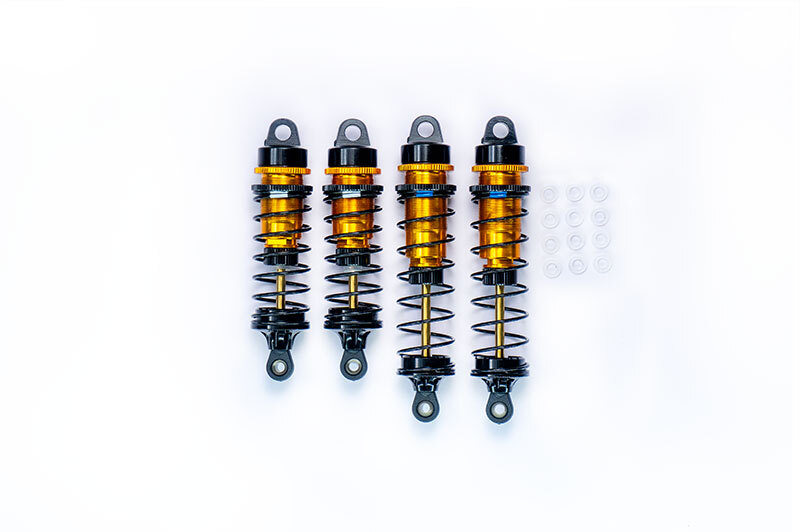 Koswork AE RC10 Big Bore 12mm Buggy Shock Set (F&R) (4) Gold/Black Koswork AE RC10 Big Bore 12mm Buggy Shock Set (F&R) (4) Gold/Black