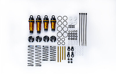 Koswork AE RC10 Big Bore 12mm Buggy Shock Set (F&R) (4) Gold/Black Koswork AE RC10 Big Bore 12mm Buggy Shock Set (F&R) (4) Gold/Black
