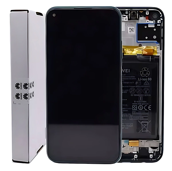 For Huawei P40 Lite - Replacement LCD Touch Screen Assembly With Chassis & Battery - Green - Service Pack - 02353KGA