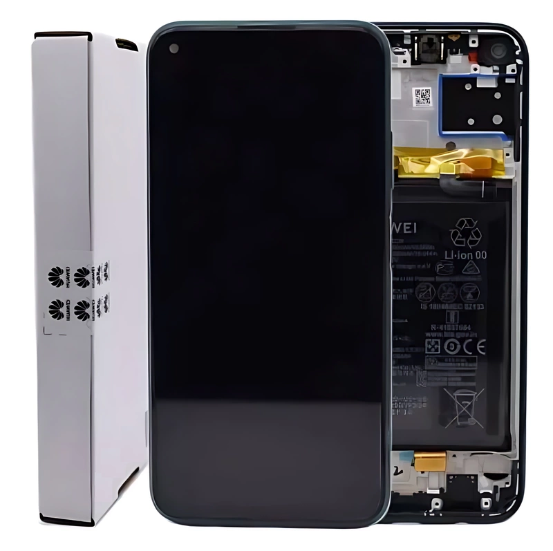 For Huawei P40 Lite - Replacement LCD Touch Screen Assembly With Chassis & Battery - Green - Service Pack - 02353KGA