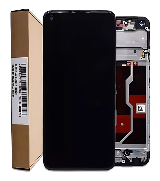 Genuine Oppo A76 - Replacement LCD Touch Screen Assembly With Frame - 4110009 - Black - Authorised