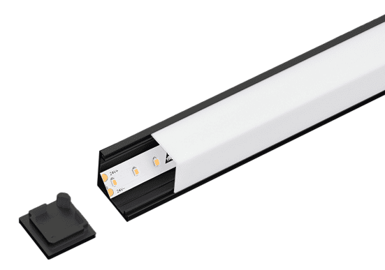 ALS Led Profile Surface Corner Square Black 2m ALS Led Profile Surface Corner Square Black 2m