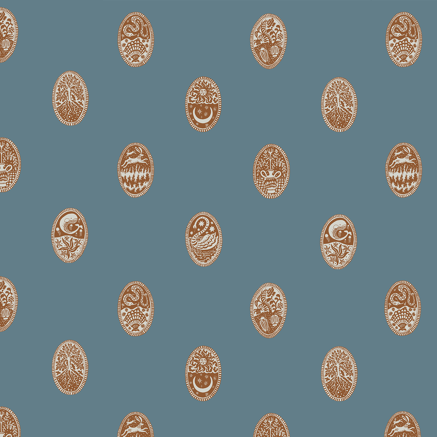 Linear Cameos - Little Ponds, Dinky and Dew - Wallpaper Linear Cameos - Little Ponds, Dinky and Dew - Wallpaper