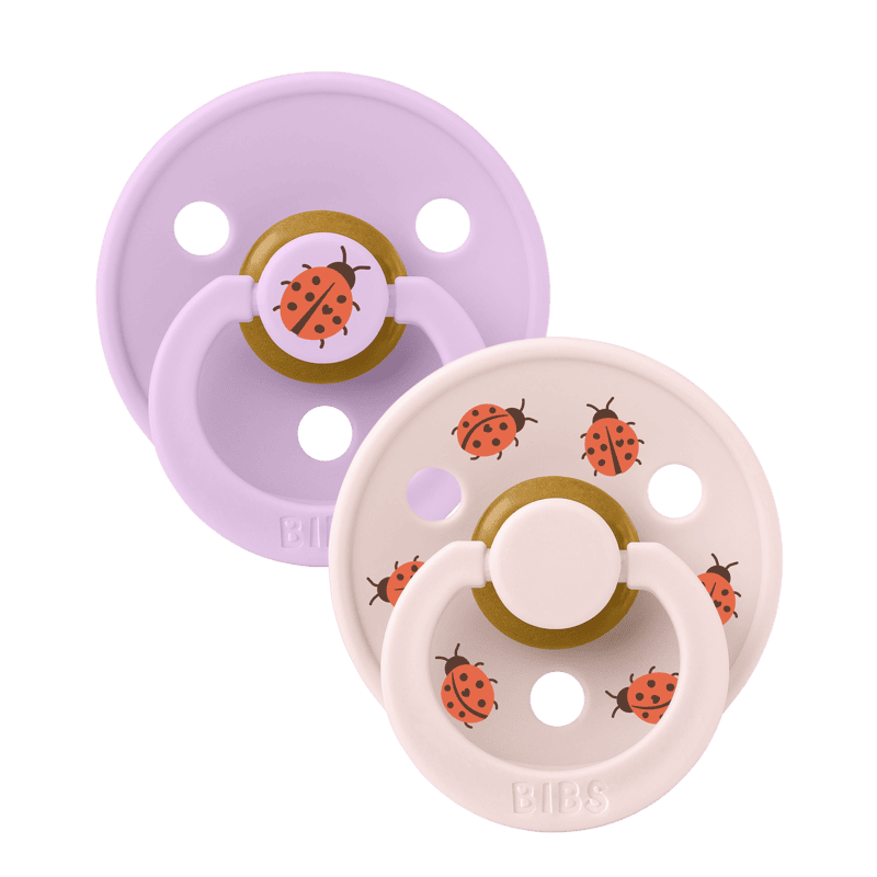 BIBS Pacifier Studio Colour 2 PACK Ladybug  Latex size 2 Violet Sky Mix