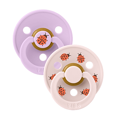 BIBS Pacifier Studio Colour 2 PACK Ladybug Latex size 1 Violet Sky  Mix