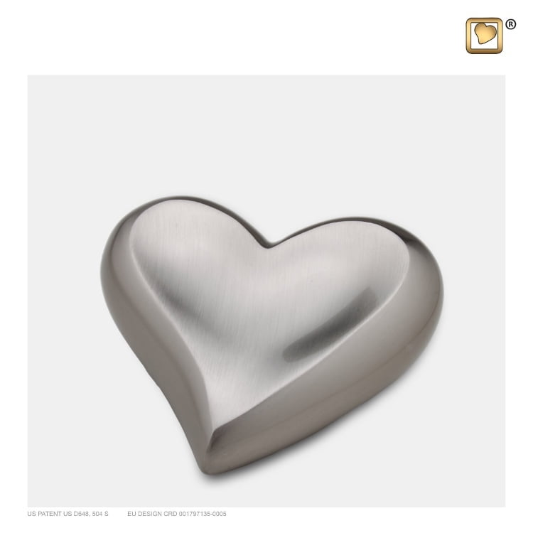 Mini Urn Hart Mat Grijs Mini Urn Hart Mat Grijs