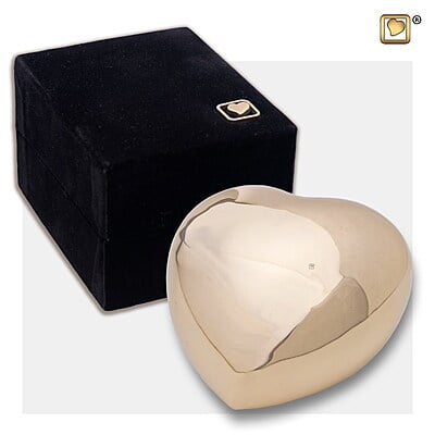 Mini Urn Hart Rond Glanzend Goud