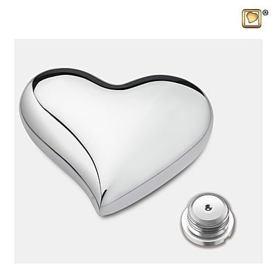 Mini Urn Hart Design Glanzend Zilver Mini Urn Hart Design Glanzend Zilver