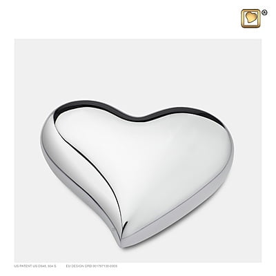 Mini Urn Hart Design Glanzend Zilver Mini Urn Hart Design Glanzend Zilver