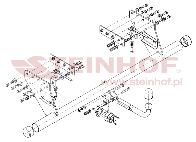 Mitsubishi L-200 Pickup (4WD) Single Cab, Double Cab, Club Cab Tow Bar (2006-2009) M-338/1