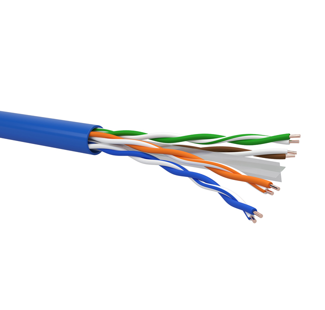 Cable R6UT4H24 U/UTP Cat.6 4x2x24AWG/1 - unshielded - LSZH jacket Euroclass Eca 305m BLUE
