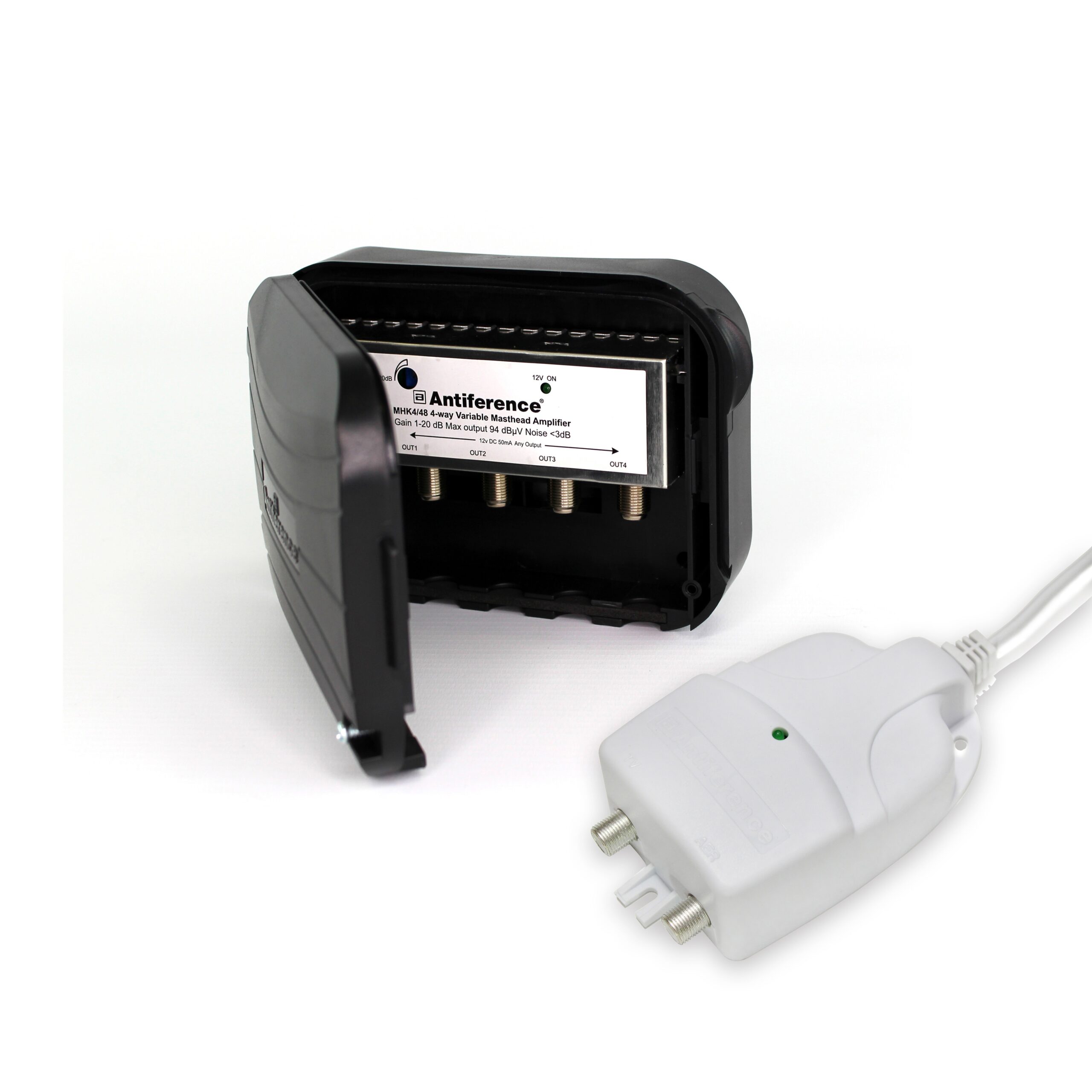 Antiference Masthead Amplifier Kit with Variable Gain 4 Way