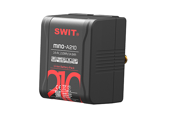 Mino-A210 | USB-C, tiny size with 210Wh pocket mini battery, USB-A/USB-C/D-tap, Gold-Mount, also ideal for long term use or high power draw lights