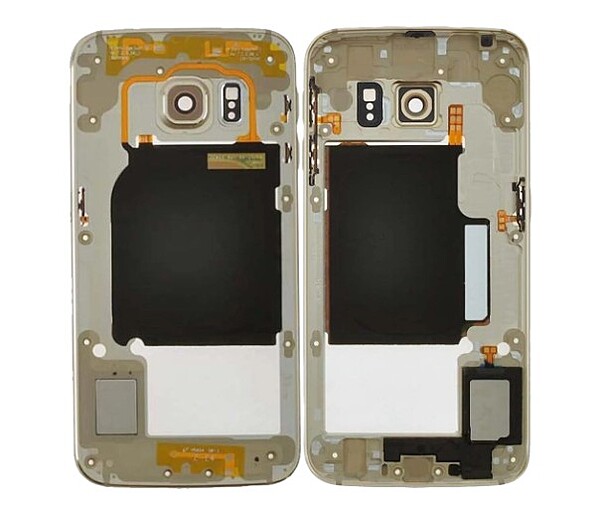 For Samsung Galaxy S6 Edge - Main Chassis Bezel Assembly With Buttons, Cables And Antenna - Gold
