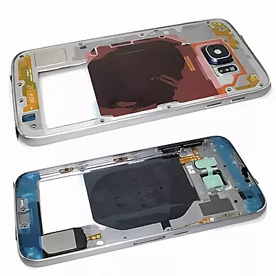 For Samsung Galaxy S6 - Main Chassis Bezel Assembly With Buttons, Cables And Antenna - Grey