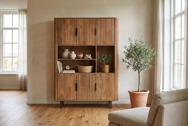 Cane Cabinet 135 Walnut