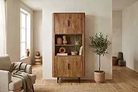 Cane Cabinet 90 Walnut