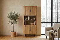 Cane Cabinet 90 Almond