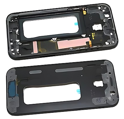 For Samsung Galaxy A720 , A7 2017 - Replacement Mid Frame Chassis With Buttons - Black