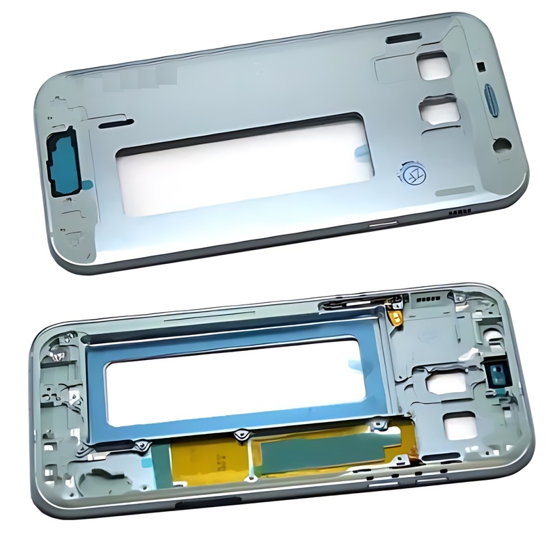 For Samsung Galaxy A720 , A7 2017 - Replacement Mid Frame Chassis With Buttons - Blue