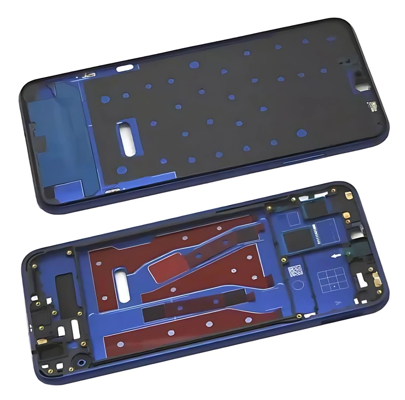 Honor 8X - Replacement Mid Frame Chassis With Buttons - Blue