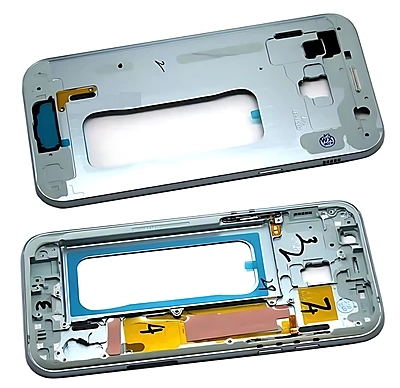 For Samsung Galaxy A520 , A5 2017 - Replacement Mid Frame Chassis With Buttons - Blue