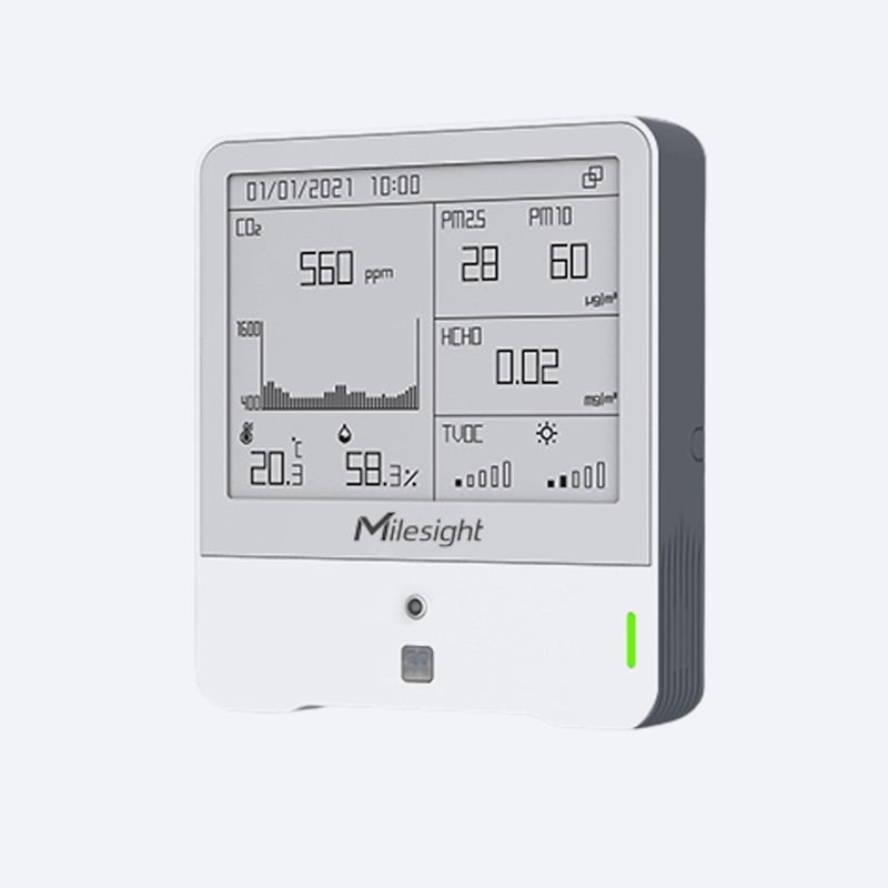 Milesight AM319 LoRaWAN Environmental, CO2, PM and HCHO sensor with display Milesight AM319 LoRaWAN Environmental, CO2, PM and HCHO sensor with display