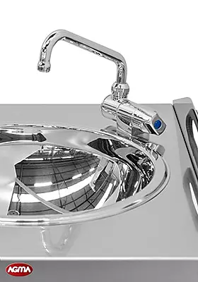 N001 - Lavamani trasportabile con rubinetto a pedale, dim. 500x400x900mm