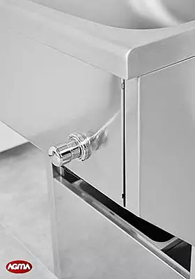 N011 - Lavamani sospeso con pattumiera, dim. 500x500x926mm