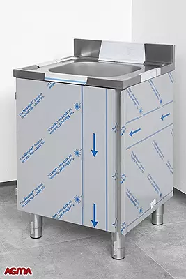 N018 - Lavello inox dim. 600x600x910mm