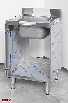 N018 - Lavello inox dim. 600x600x910mm