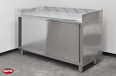 120 Tavolo acciaio inox L=1500mm porte scorrevoli