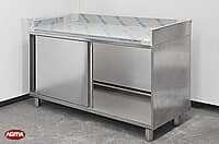 120 Tavolo acciaio inox L=1500mm porte scorrevoli