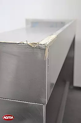 120 Tavolo acciaio inox L=1500mm porte scorrevoli