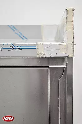 120 Tavolo acciaio inox L=1500mm porte scorrevoli