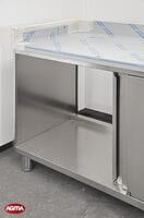 120 Tavolo acciaio inox L=1500mm porte scorrevoli