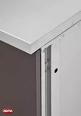 135 - Banco da incasso 1000x600x840mm, con piano inox