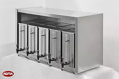 325 - Pensile aperto acciaio inox 1100x400x600mm con bagne e supporti