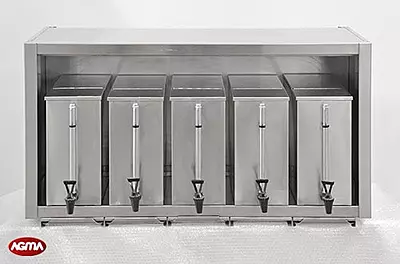 325 - Pensile aperto acciaio inox 1100x400x600mm con bagne e supporti