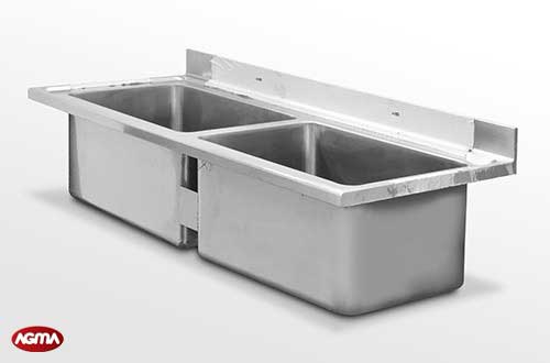 583 - Piano lavello acciaio inox, 1800x700x40mm