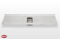 596 - Piano acciaio inox, liscio, alzatina 3000x600x40mm