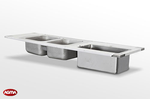 609 - Piano acciaio inox, liscio 2660x800x40mm