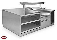 944 - Isola inox per blocco cottura  e preparazione 2440x1400x900mm