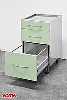 959 - Modulo cassettiera verde 3 cassetti dim. 400x580x840mm