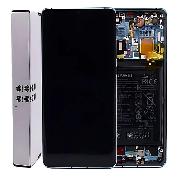 For Huawei P30 Pro - Replacement OLED Touch Screen Assembly With Chassis & Battery - Aurora - Service Pack - 02352PGE