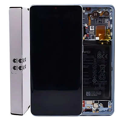 For Huawei P30 Pro - Replacement OLED Touch Screen Assembly With Chassis & Battery - Breathing Crystal - Service Pack - 02352PGH