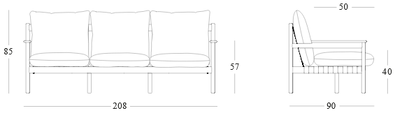 Oda Lounge Sofa 3 Seater
